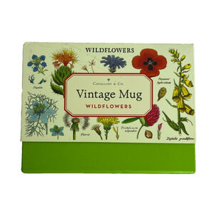 Cavallini & Co. Wildflowers Ceramic Printed 14 oz. Vintage Mug NEW